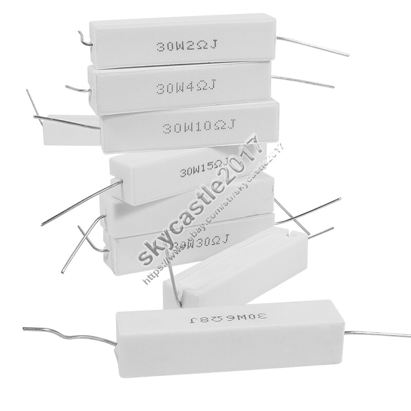 2pcs 1-40ohm 20W 30W Speaker Frequency Divider Crossover Ceramic Cement Resistor