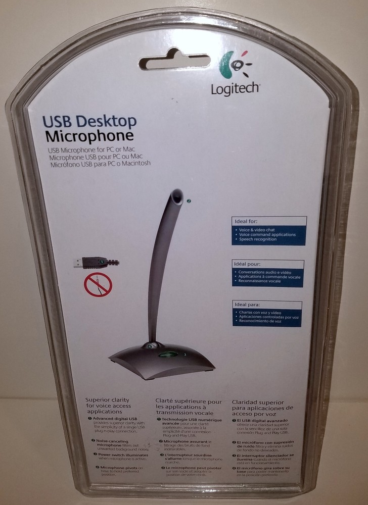 (NEW) LOGITECH USB DESKTOP MICROPHONE (SKYPE CERTIFIED)NOISE CANCELLING (PC/MAC)