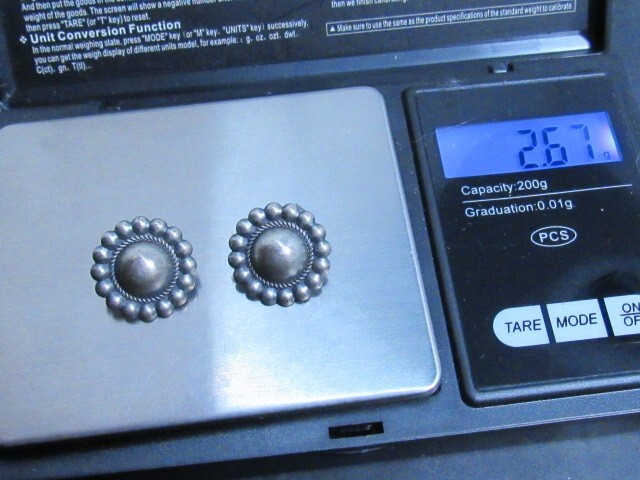 small button southwestern sterling earrings