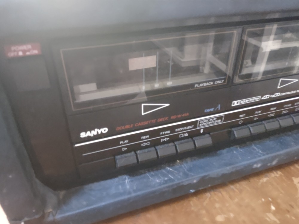 Sanyo Double Cassette Deck RD W41A Untested