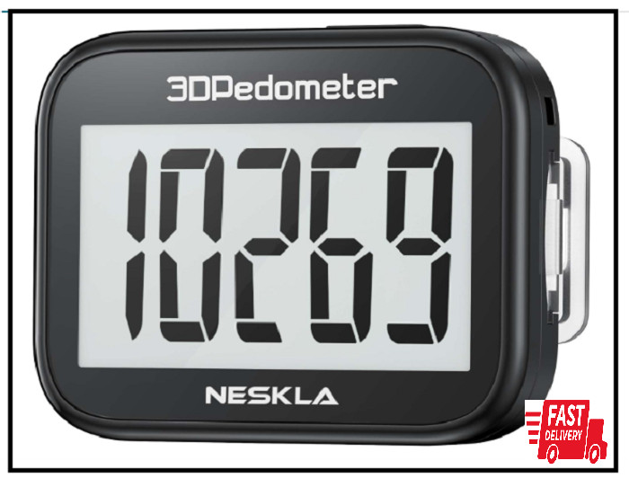 NESKLA 3D Pedometer for Walking, Simple Step Counter with Assorted Colors