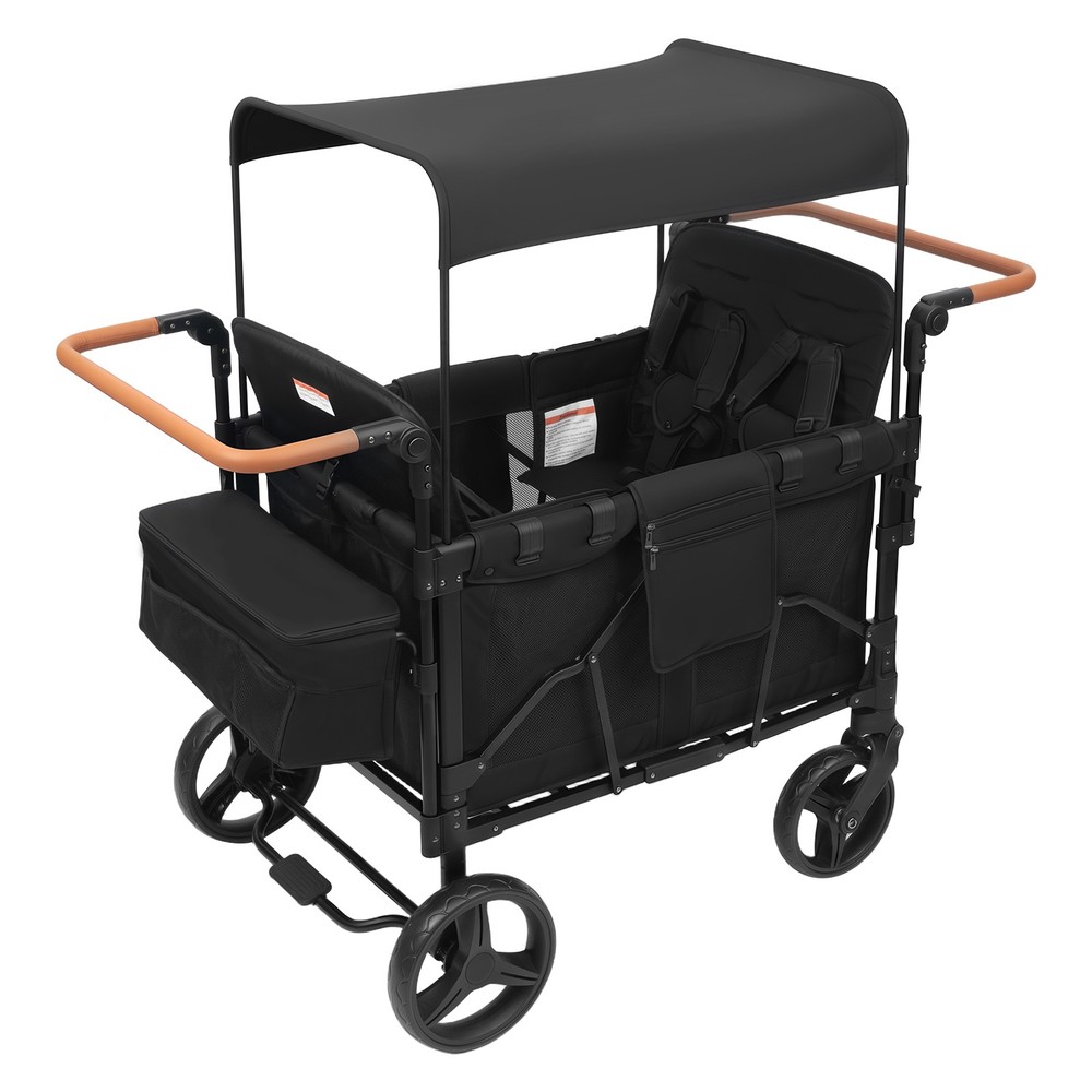 Stroller Wagon 4 Seats Quad Collapsible Stroller with Adjustable Handle & Canopy