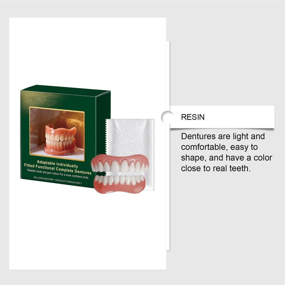 Full Denture Set for Men and Women Upper and Lower Denture False Teeth
