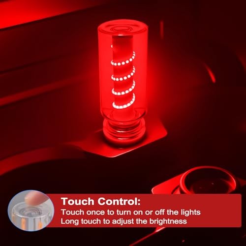 USB Light for Car, Touch Dimmable Retro Interior Lamp LED Ambient Lighting, red