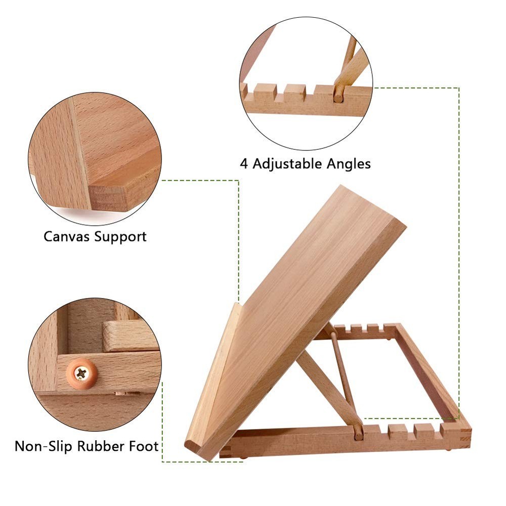 Tabletop Easel A3 Painting Easel with Smooth Surface Adjustable Angle Art Eas...