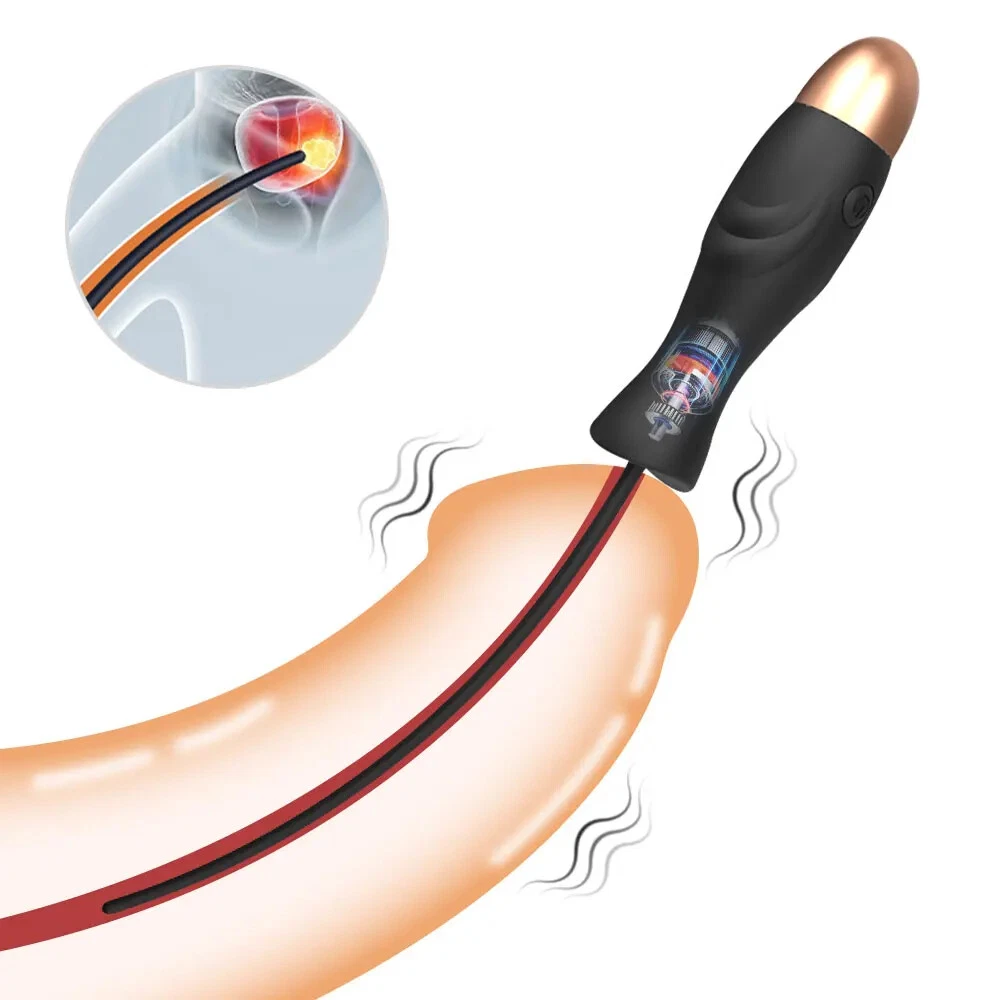 10 Speed Men E-Stim Urethral Plug Dilator Electric Penis Plug Stretcher Enhancer