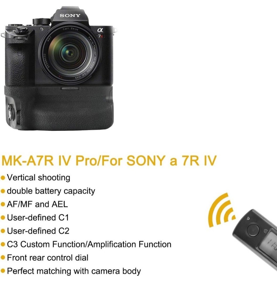 MEIKE MK-A7R IV Pro Remote Battery Grip With Vertical Shutter Function For Sony