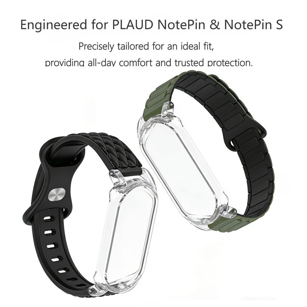 Magnetic Silicone Wristband with PC Case, Adjustable Replacement Strap, 2 Sty...