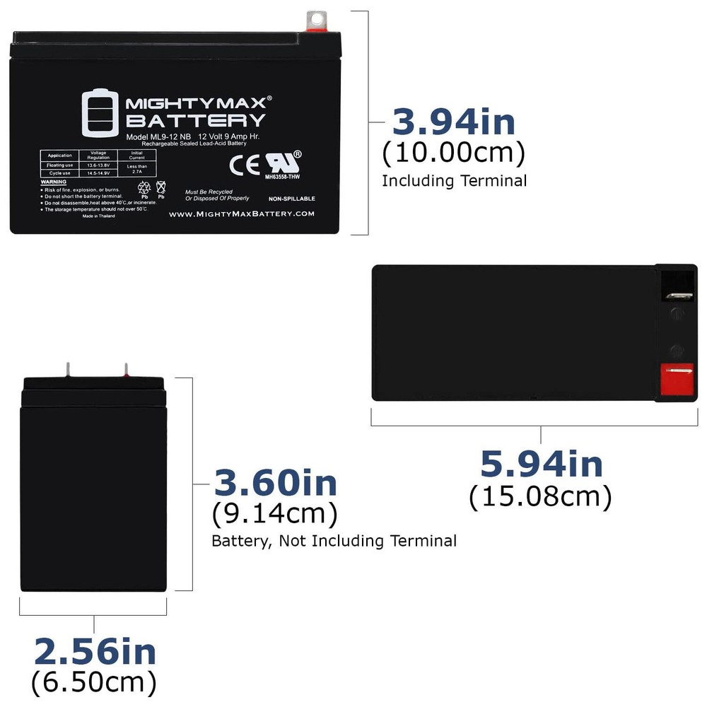 Mighty Max 12V 9AH SLA Battery Replacement for Generac GP7500E