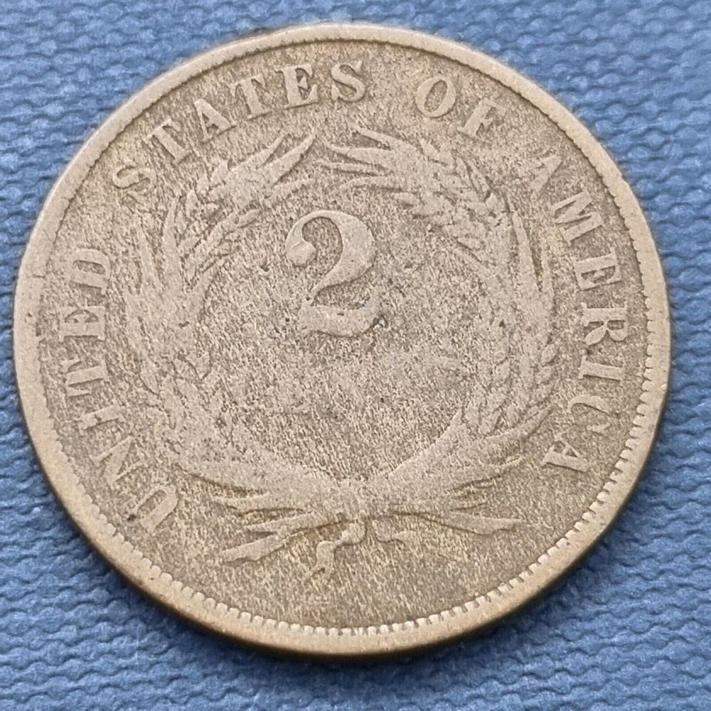 1867 Two Cent Piece 2c Circulated Corroded #42233