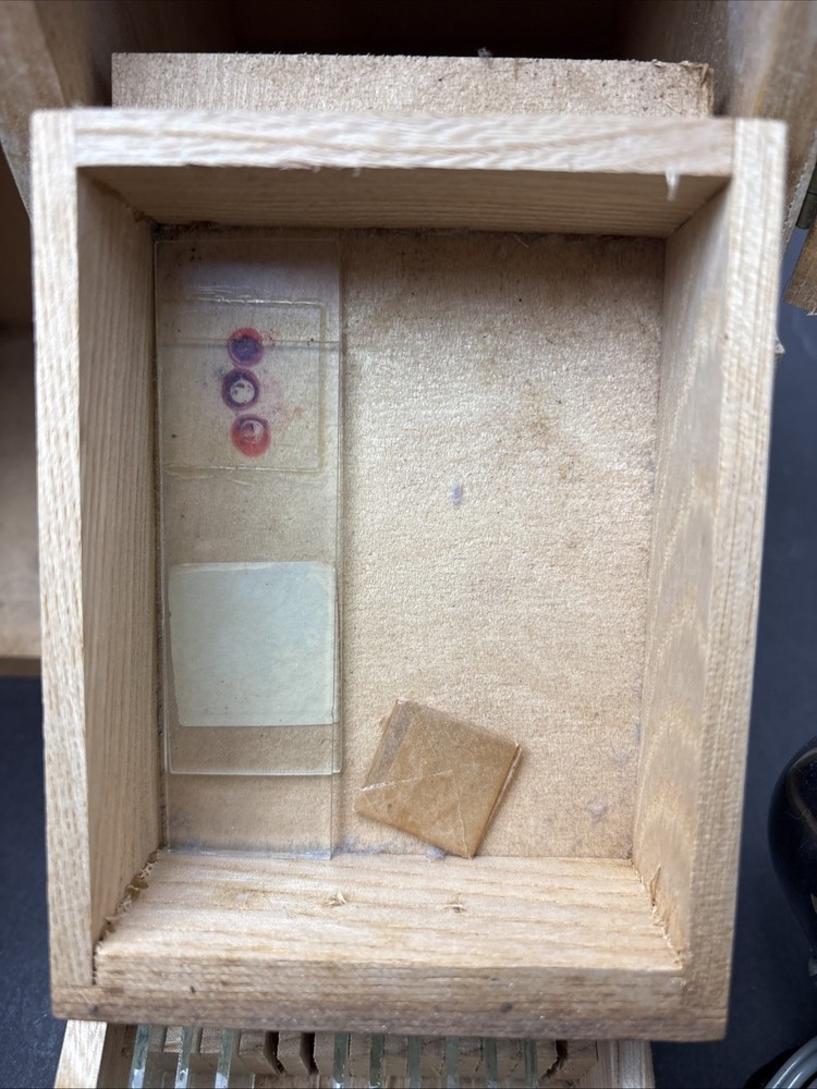 Vintage Precision Optical Co. Microscope Model 500 with CASE +LIGHT + Slides