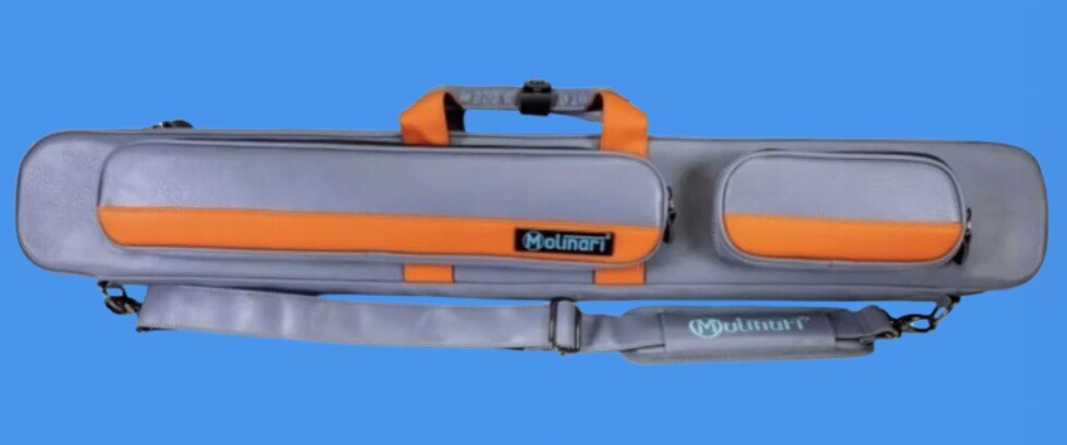 MOLINARI CUE CASE 2x4 SOFT ** GREY / ORANGE.