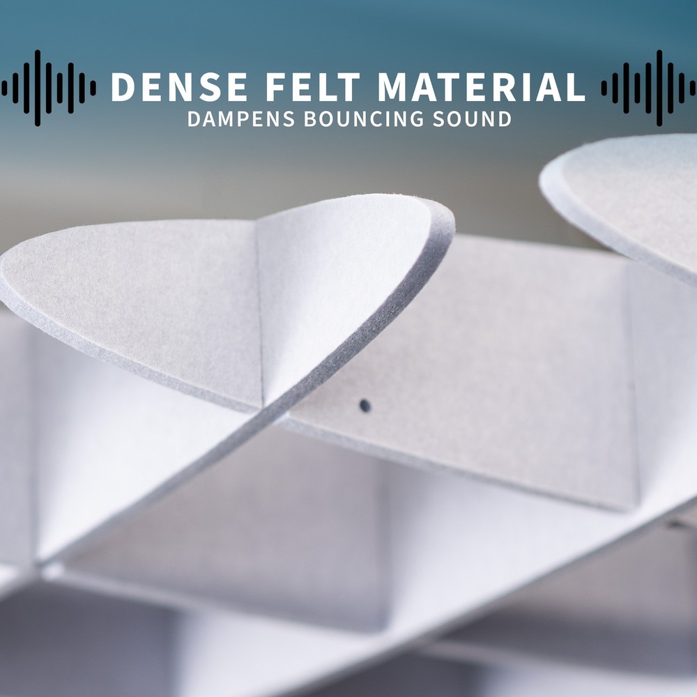 VIVO Light Gray Acoustic Ceiling Waffle Panel