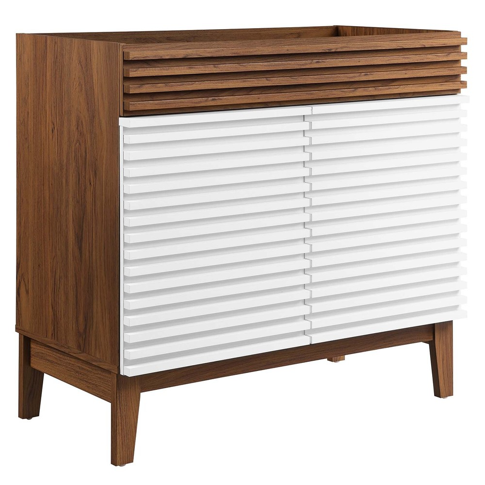 Modway Render 36" Bathroom Vanity Cabinet in White Walnut