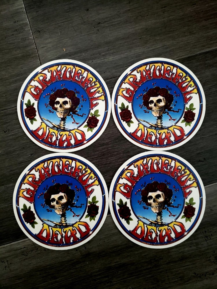 (4) Grateful Dead BERTHA Custom Beverage Coasters (~);^}