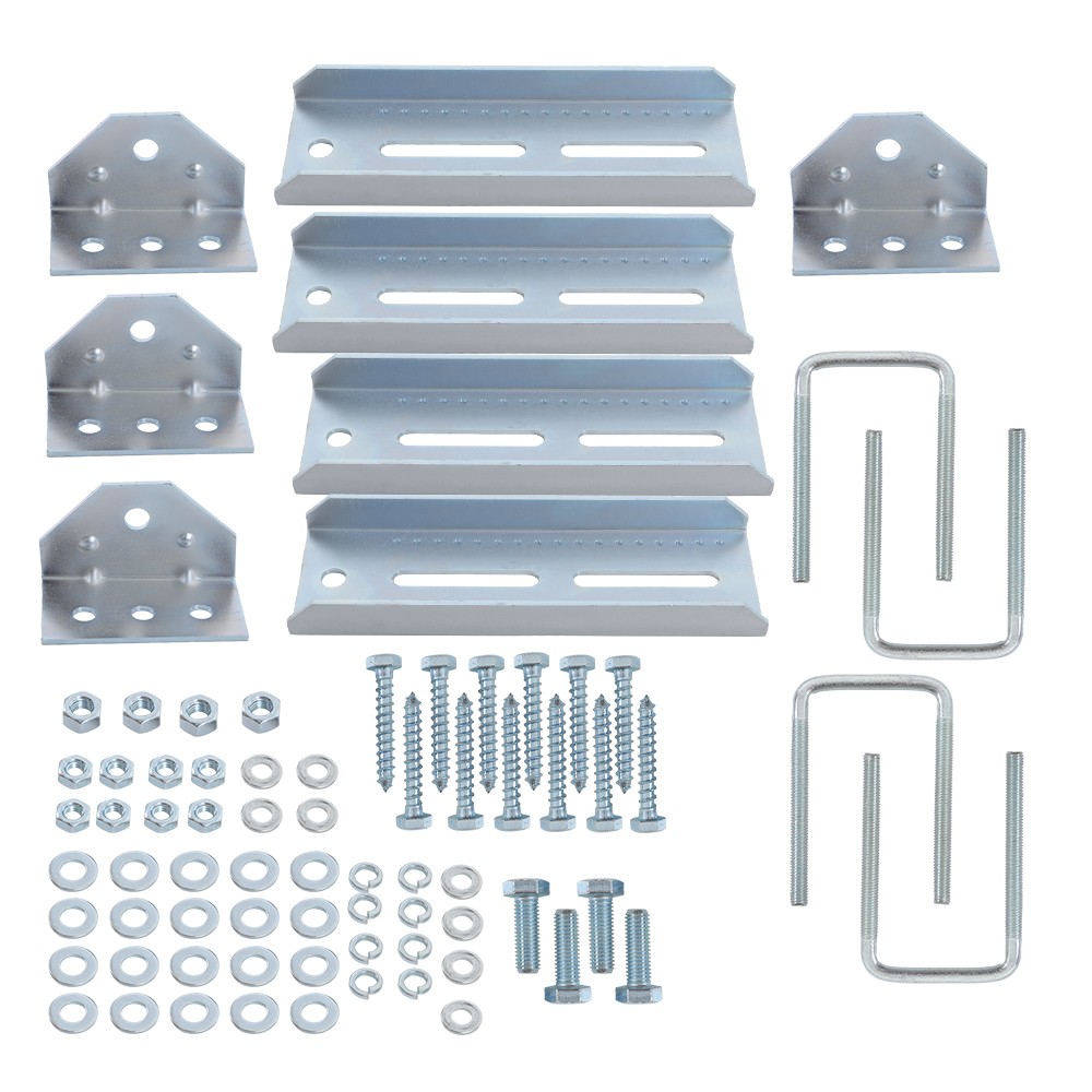 New 4 PCS 8" Galvanized Swivel Top Bunk Bracket Kit w/Hardware 2"x3"