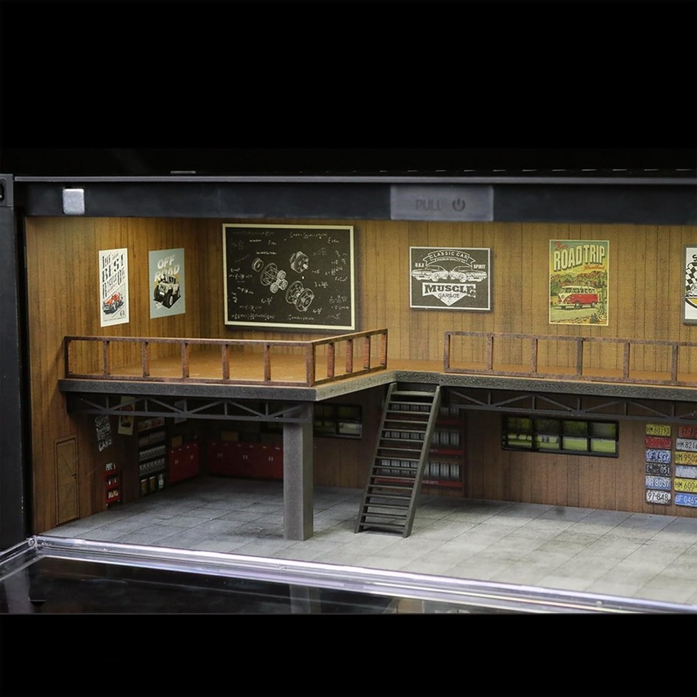 1/64 Scale Display Case with LED Light – Box Style Garage Diorama Compatible ...