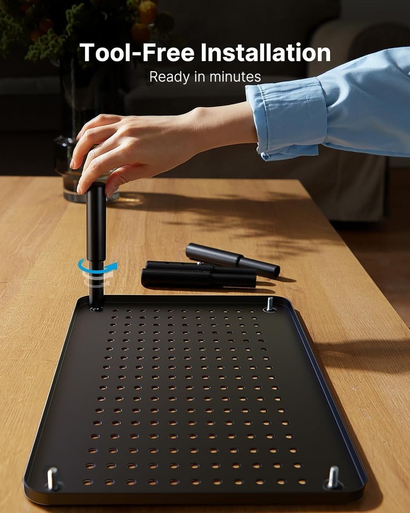 Efficient Desktop Organizer with Anti-Slip Base - Adjustable Height for Comfort