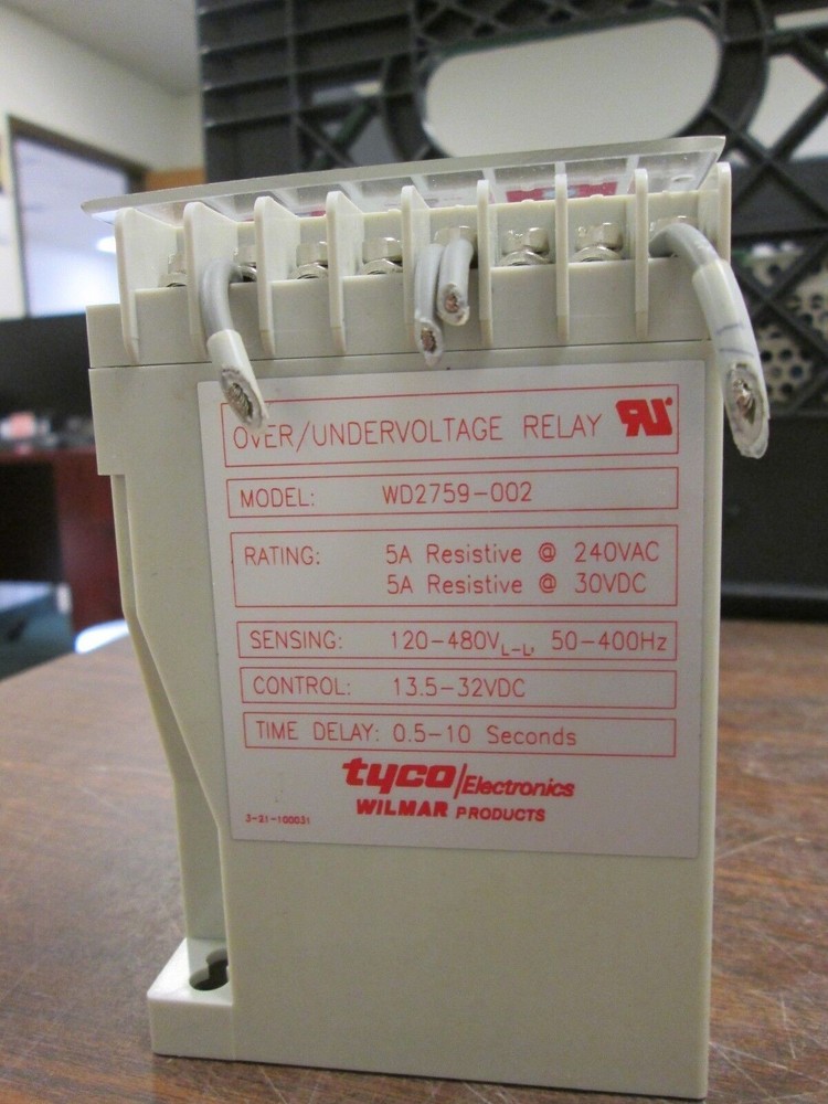 Tyco Electronics Over / Undervoltage Relay WD2759-002 Used
