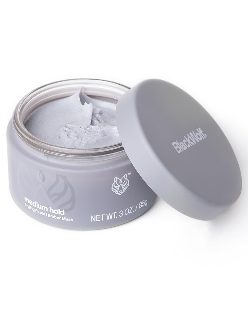 NEW Black Wolf Hair Styling Paste for Men - MEDIUM HOLD 3 oz Jar