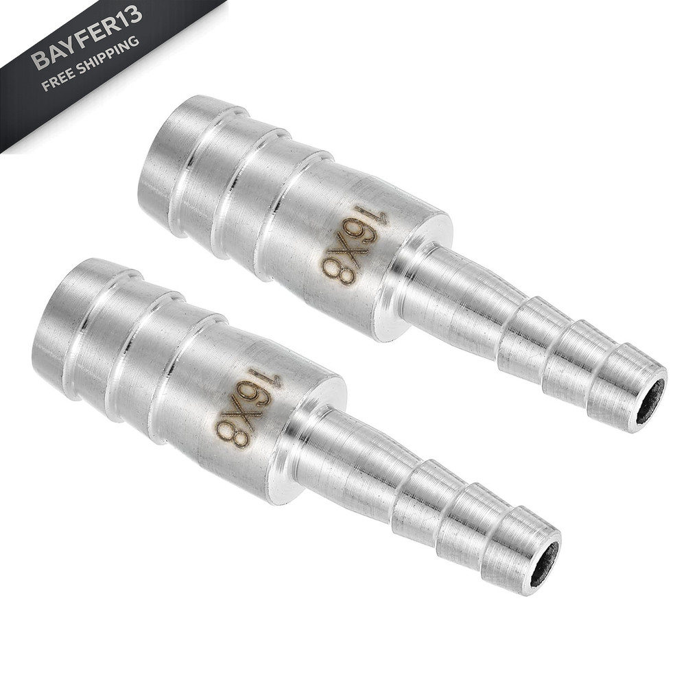 uxcell 2Pcs 5/8" to 5/16" Hose Barb Reducer Pipe Fitting, 304