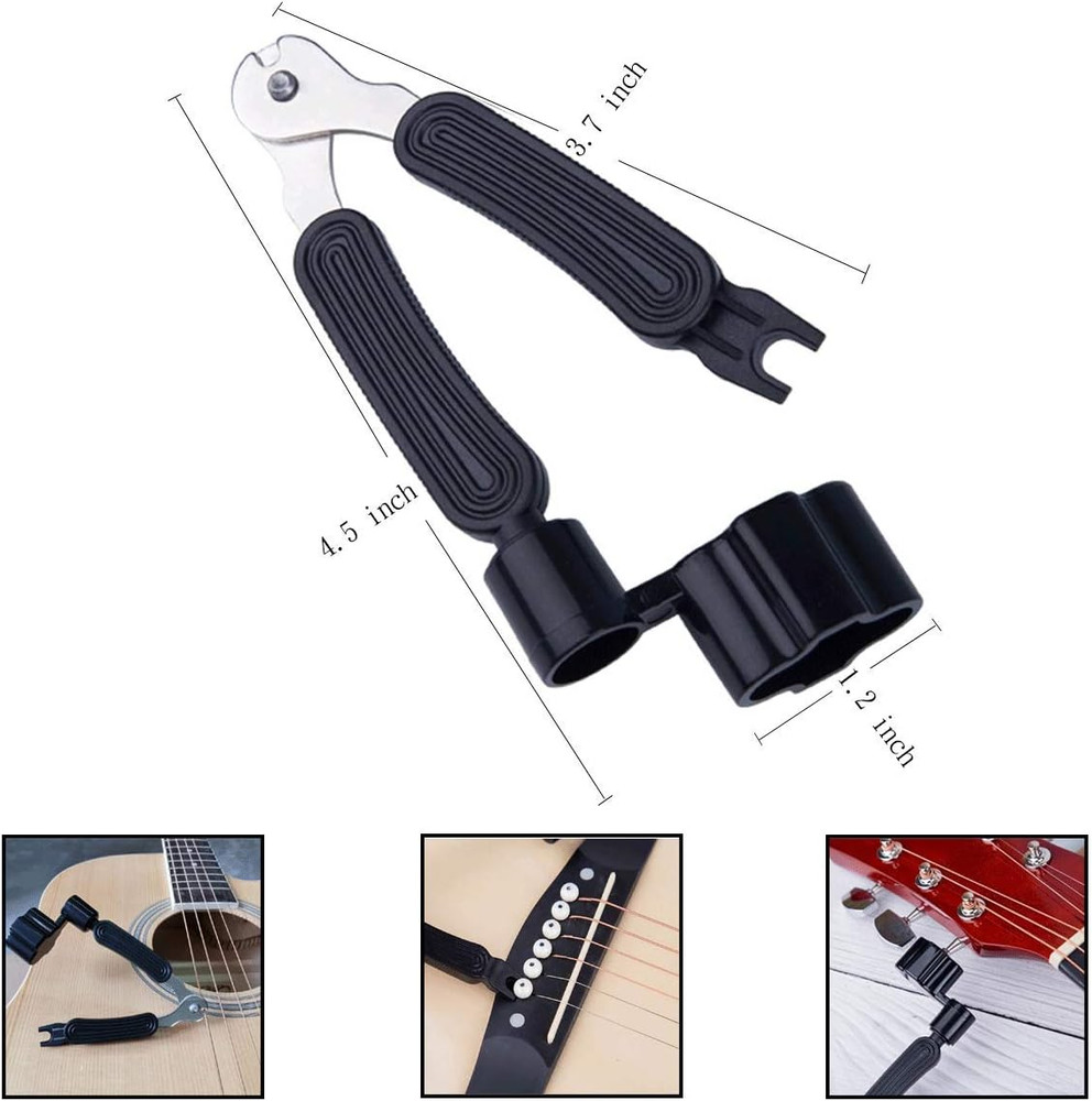 Black Nylon Classical Guitar Strings 2 Sets 3 1 Restringing Tool Winder