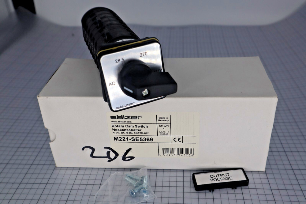 Salzer M221-SE5366 Rotary Cam Switch 5 Position