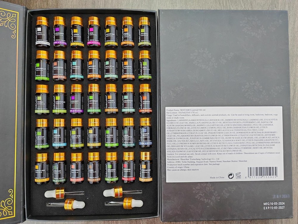 MAYJAM 35x5ML Essential Oil Gift Set, Pure Oils for Diffusers...
