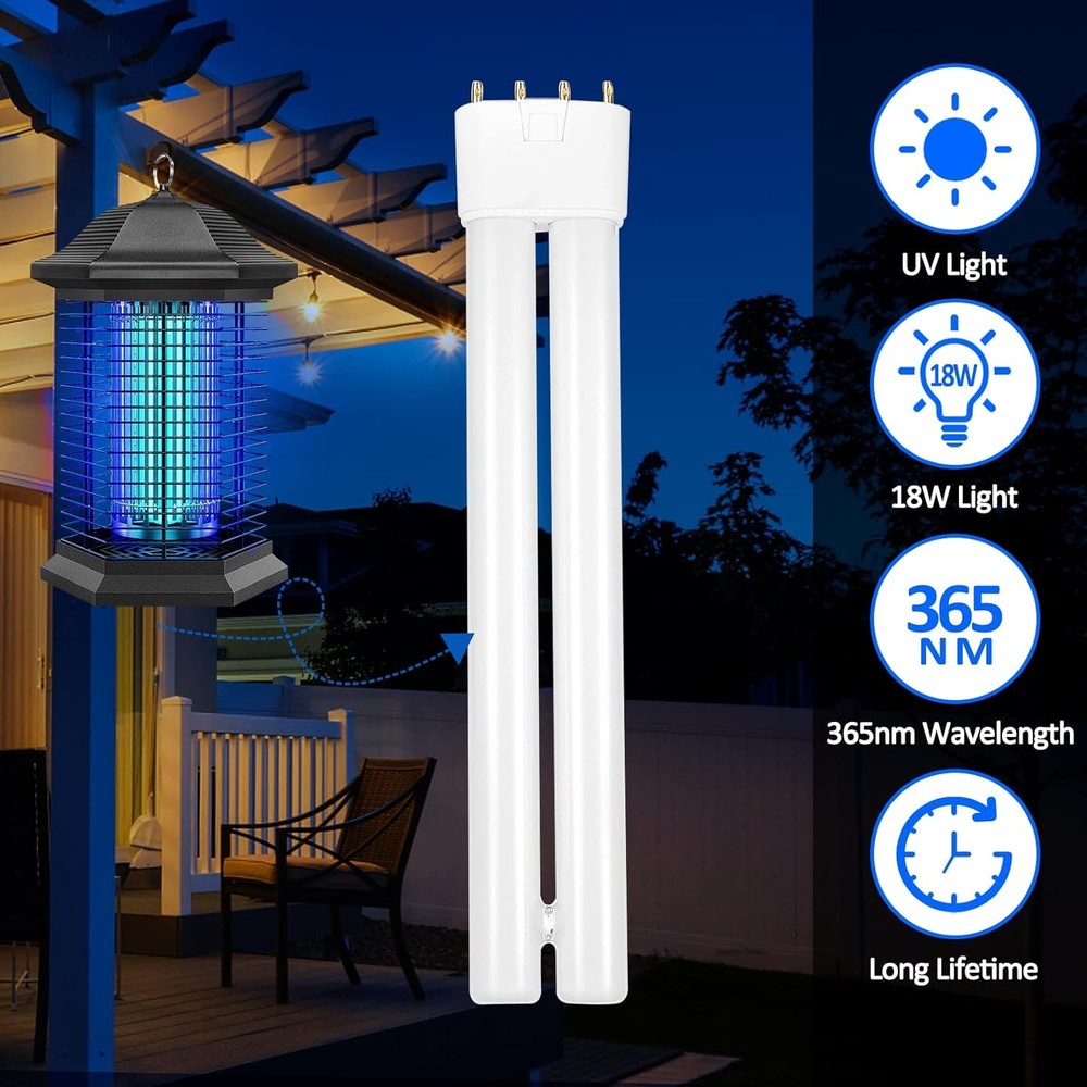 Bug Zapper Replacement Bulb 18W AMUFER H Shape 4 Pin