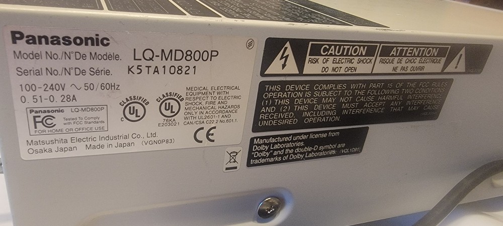 Panasonic LQ-MD800P DVD Video Recorder Professional Player