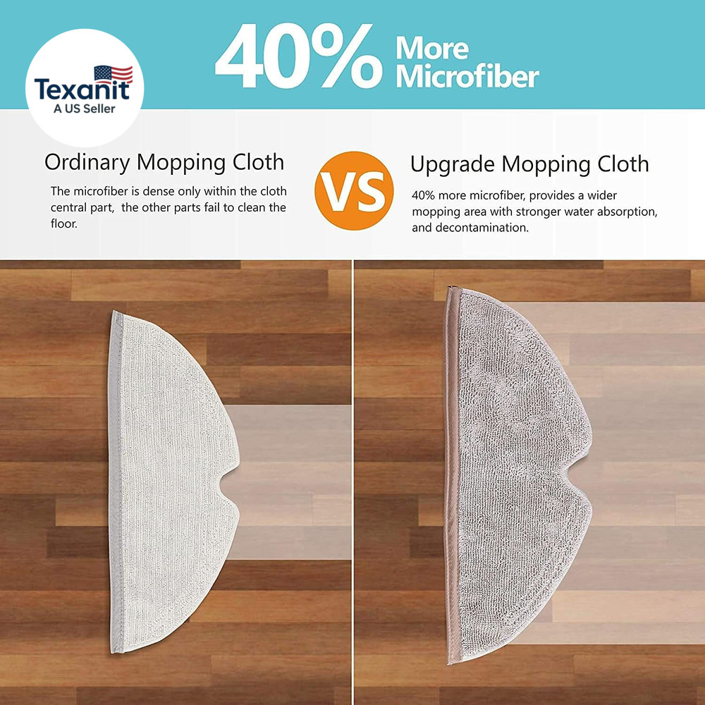 Replacement Spare Microfiber Mop Cloth Pad Compatible with Roborock Q7 Q8 S5 Max