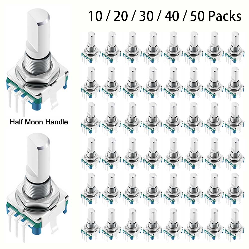 LOT Rotary Encoder Switch EC11 Audio digital potentiometer 20mm Half-Moon Shaft
