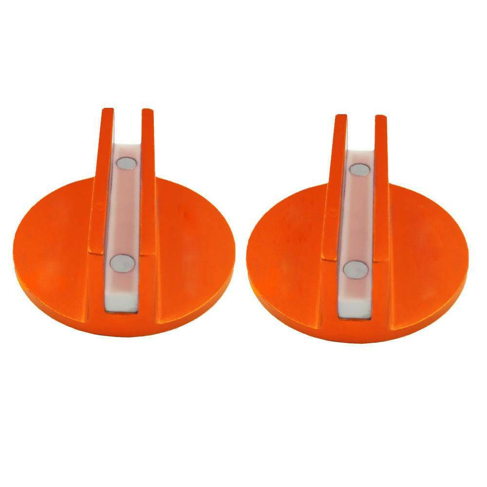 2pcs Slotted Universal Magnetic JackPad Weld Frame Rail Adapter Orange