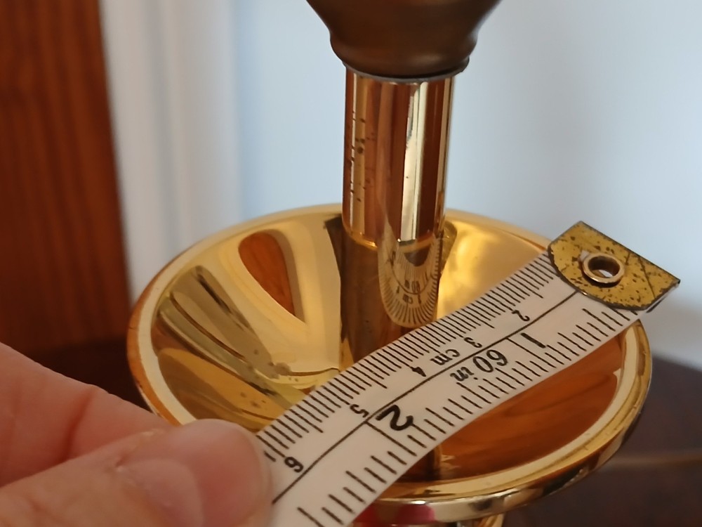 SEARCHLIGHT Brass and black column table lamp base
