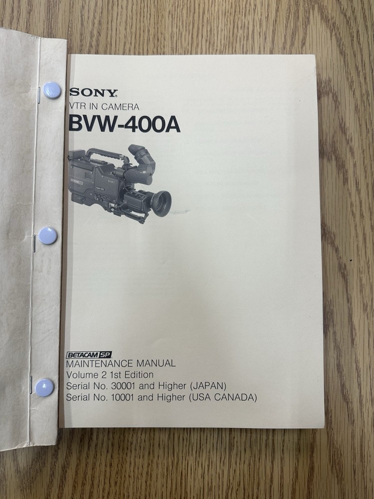 Sony BVW-400A Maintenance manual - Betacam