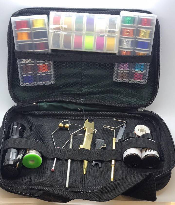 Fly Tying Tool & Material Kit, Floss, Tinsel, Thread, Glue, Whip Finisher, Wire