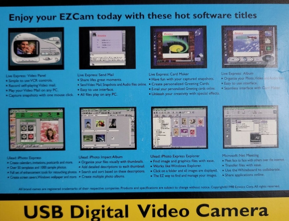 Ezonics EZ-302 Web Cam - USB 3 in 1 PC Digital Video Camera