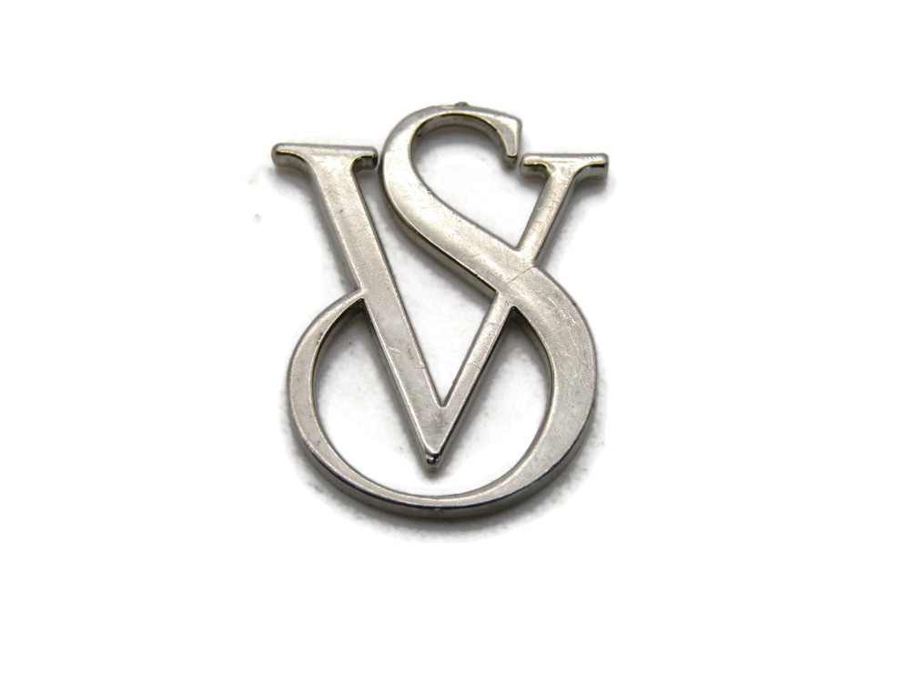 VS Lettered Charm Silver Tone