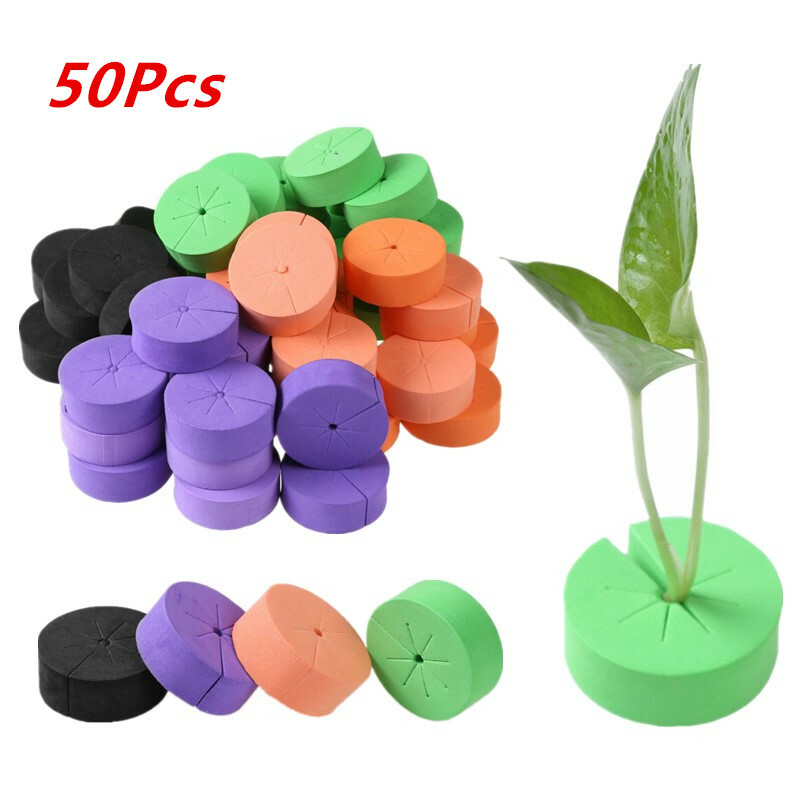50 Garden Clone Collars Neoprene Foam Inserts Sponge Block for Hydroponics Clone
