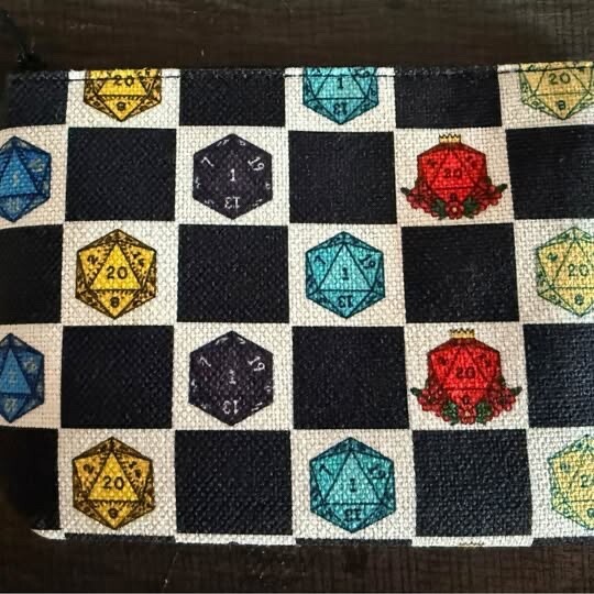 Checkered cloth dice zipper bag