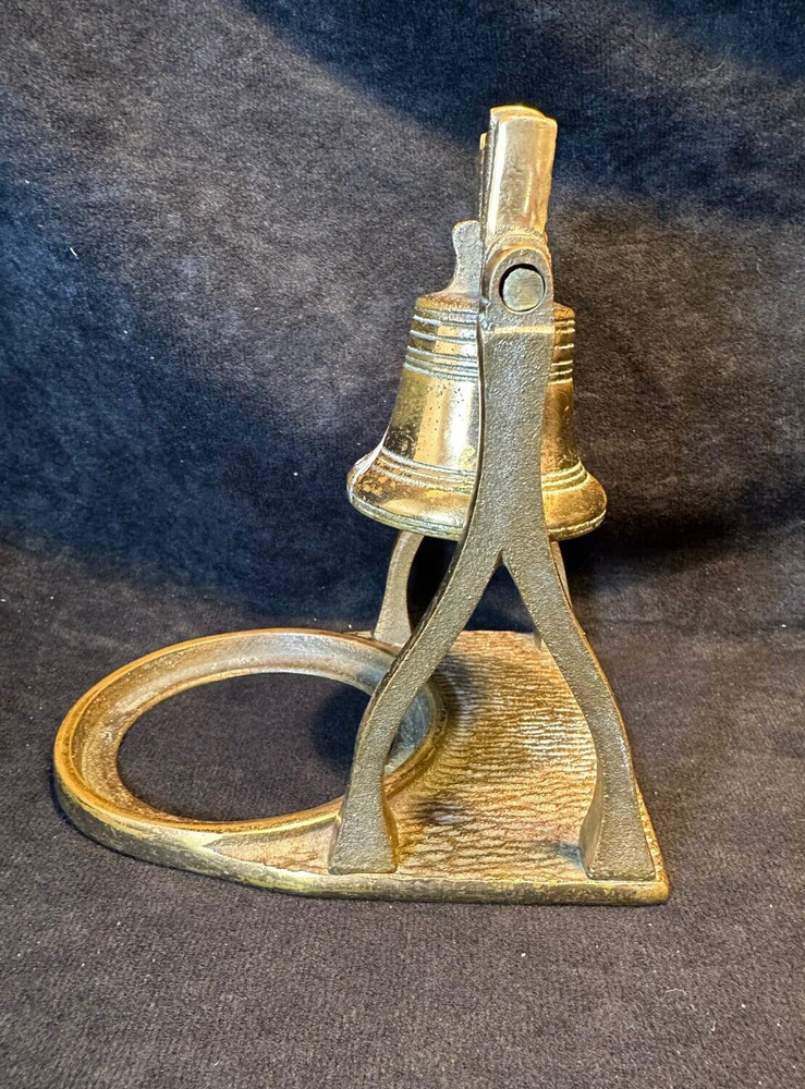 Vintage Solid Brass Liberty Bell Ashtray Holder
