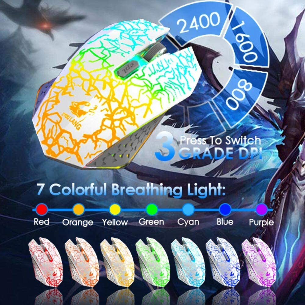 Rainbow LED Backlit Wireless Gaming Keyboard and Mouse Sets For PC PS4 Xbox one