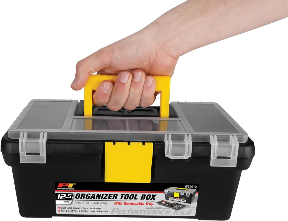 Performance Tool W54012 Heavy Duty Plastic Organizer Tool Box for Workshops and