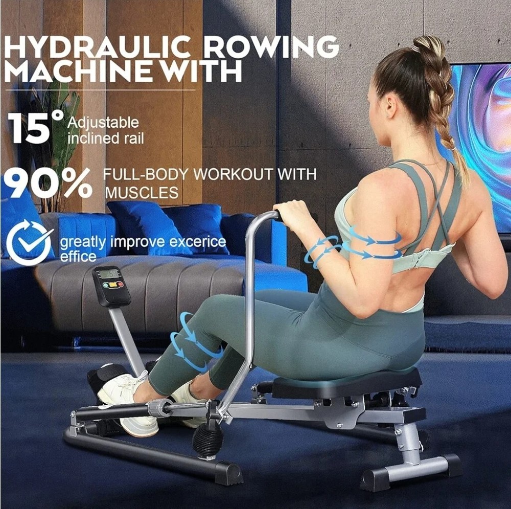 ANCHEER Rowing Machine, Hydraulic Rowing Machines for Home Use Foldable with 12