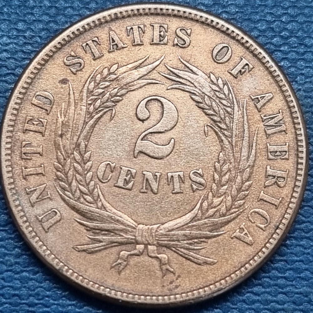 1865 Two Cent Piece 2c UNC Uncirculated Details #99376