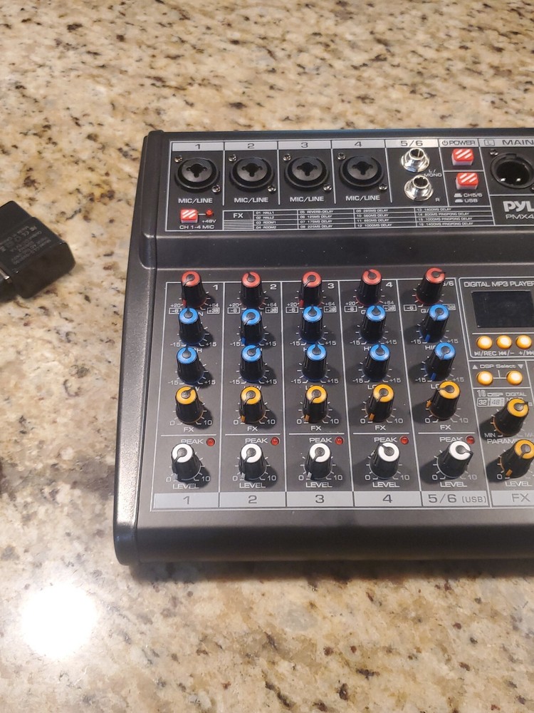 Pyle PMX466 Multi-FX Bluetooth DJ Audio Mixer 6 Channel Recording Interface