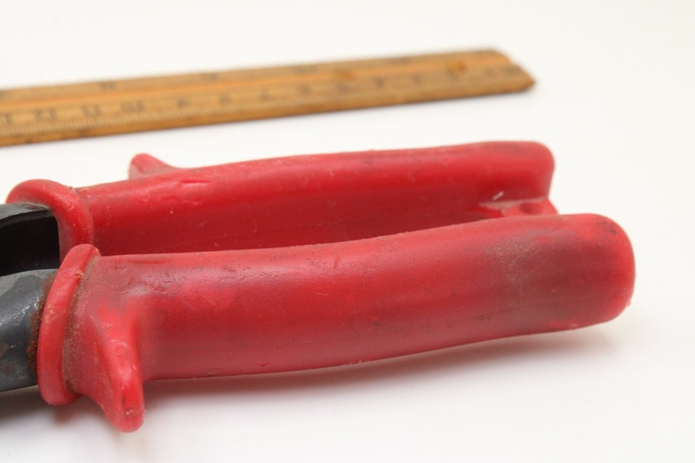 MAC Tools TS2 10" Red Rubber Handle Cuts Left Straight Tin Snips USA