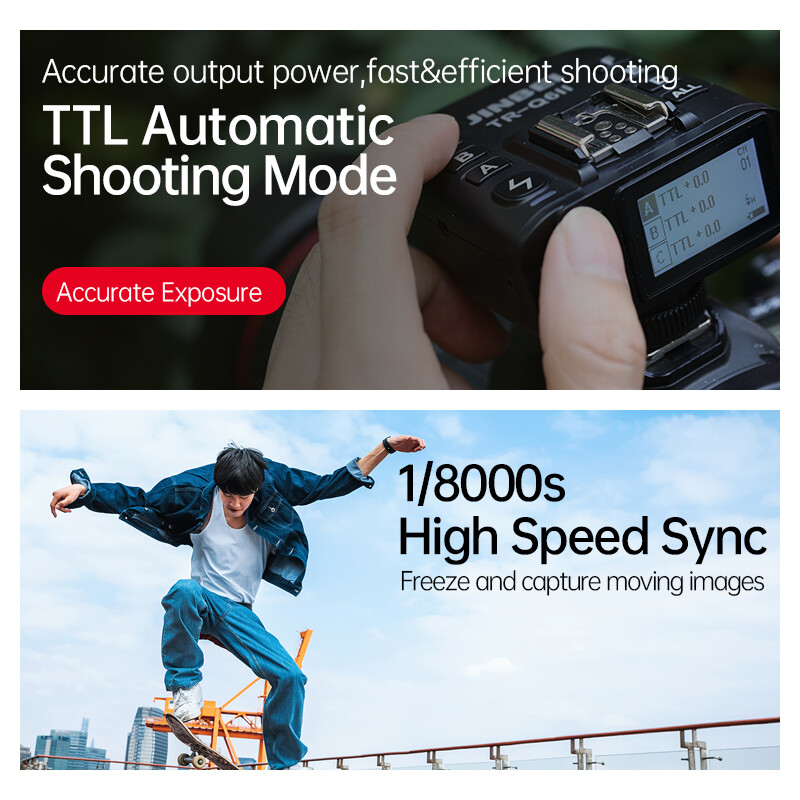 JINBEI TR-Q6II TTL HSS High-speed Flash Trigger Transmitter Camera Universal