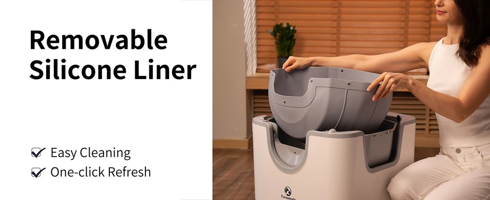 Self-Cleaning Litter Box - Open-Top Automatic Cat Litter Box with Odor Control