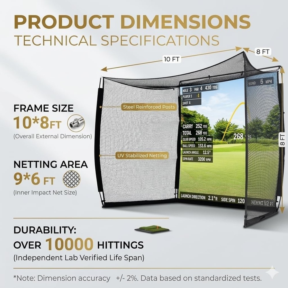 Golf Simulator Net, Net Return, for Garage, Hitting, Backyard, Driving, Indoor